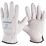 Safetytex Nappaleder Arbeitshandschuhe - Leder Schweißerhandschuhe für optimalen Schutz - Robuste Montagehandschuhe für höchste Ansprüche - Naturfarben (Gr.10, 1 Paar)