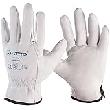 Safetytex Nappaleder Arbeitshandschuhe Schweißerhandschuhe Leder Driver Handschuhe Schweißhandschuhe WIG Nappa Rindsleder Montagehandschuh (Gr. 10, 1 Paar)