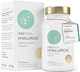 Hyaluronsäure Kapseln hochdosiert mit 500 mg pro Kapsel - 90 vegane Hyaluron Kapseln im 3 Monatsvorrat - 500-700 kDa I Angereichert mit Zink als Beitrag zum Erhalt normaler Haut und Knochen.