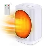 Lightswim Raumheizung, 70° Oszillierende Tragbare Elektroheizung, 1200W PTC Keramik Kleine Raumheizung mit 3 Modi, Mini Heizung/Kühlerlüfter für Büro, Schreibtisch, Schlafzimmer, Innen (Weiß)