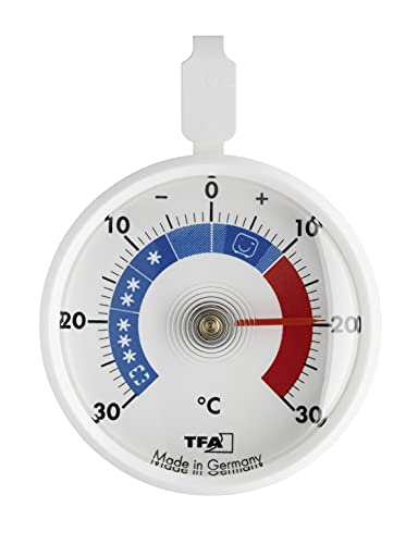 TFA Dostmann Analoges Kühlthermometer, klein, handlich, zur Kontrolle von Kühl- und Gefrierschrank, L 72 x B 21 x H 95 mm