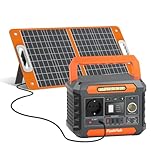 FlashFish 144.3Wh Tragbare Powerstation mit Solarpanel 60W, 200W Solar Generator mit 230V AC/DC/USB/Typ C/LED-Lichter, Stromgenerator Akku für Camping, Reise, Unterwegs, Notstrom