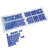 Pidynx Mechanisches Tastatur-Tastenkappen-Set für Cherry MX/Gateron/Kailh & andere Kreuzstielschalter, passend für 61/68/75/84/87/98/104 Layouts, Gradient Dye-Sub, PC Transparent (Blau)