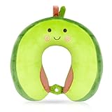 Wishstar Reisekissen Avocado, Kinder Nackenkissen, Cartoon U-förmiges, Memory Schaum Nackenkissen, Stützkissen für Auto Zug Büro Heim Flugzeug für Reisen