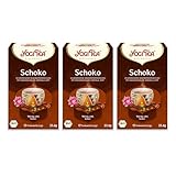 Yogi Tea - Schoko, Ayurvedischer Bio Gewürztee Schokoladengeschmack, Mischung aus Kakao, Lakritz und Zimt, Yogi Tee 3er Pack, 3x17 Beutel (51 Teebeutel insgesamt), Ideal als Geschenk