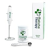 MatchaTherapy SET | MatchaTherapy 60+ BIO Matcha Tee Pulver 60g + Matcha Mixer + Matcha Messlöffel | Mit mindestens 60mg/g geprüftem EGCG-Catechin-Gehalt | Premium Grade | Grüntee aus Japan