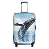 WKSZCYHLKL Elastische Schutzhülle für Koffer, Trolley, Meerjungfrau, blau, weiß, L