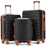 BULAGE Kofferset 3 Teilig Hartschale Koffer & Trolleys Set 3 stück hartschalenkoffer Koffer Set handgepäck Koffer Groß Reisekoffer mit 360°Spinner Rollen TSA Schloss M-L-XL Gepäck-Sets