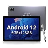 weelikeit Tablet 10 Zoll Android 12, 6GB RAM 128GB ROM, Octa-core Tablette, 6000 mAh Akku, 1280 x 800 HD Touchscreen, Dual Kamera 8+13MP, Bluetooth, WLAN, GPS, YouTube, Gaming Tablets mit Stift