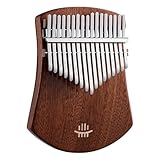 Kalimba mit 17 Tönen – Daumenklavier aus amerikanischem Walnuss-Massivholz, umweltfreundlich, lackfrei, tragbares Fingerklavierinstrument for Kinder, Anfänger und Erwachsene