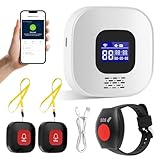 Notrufknopf für Senioren, WiFi-Hausnotruf-Senioren-SOS-Armband, Hausnotruf für Angehörige, Notrufarmband für Patienten und Behinderte, Mobiler Alarmknopf Notrufarmband
