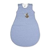 Sterntaler Baby-Schlafsack, Esel Emmi, Reißverschluss und Knöpfe, Größe: 50/56, Hellblau
