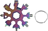 Schneeflocken-Schraubenschlüssel, 18-in-1-Schneeflocken-Multifunktionswerkzeug, Schneeflocken-Multitool, Schneeflocken-Schraubenschlüssel, Schraubendreher, Schlüsselanhänger, Sechskant-Taschenschlüsse