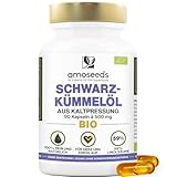 Schwarzkümmelöl BIO | 1.500 mg reines Schwarzkümmelöl | Kaltgepresst | 59% Linolsäure | 90 pflanzliche Kapseln, vegan | Spitzenqualität