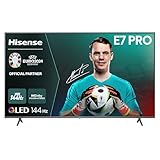 Hisense 55E7NQ Pro 139 cm (55 Zoll) Fernseher, 4K UHD, QLED, Smart TV, Total HDR, Dolby Vision IQ Atmos, 144Hz (VRR), HDMI 2.1, Game Mode PRO, Triple Tuner, Alexa Built-In, Dunkelgrau, [2024]