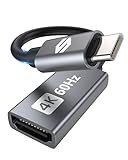 Silkland USB C auf HDMI Adapter 4K@@60Hz, Kleinster (Thunderbolt 4/3 Kompatibel) für iPhone 15/Pro/Pro Max/Plus, MacBook Pro/Air, iMac, iPad Pro/Air, Galaxy S8-S24, Pixelbook, XPS
