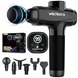 WELTEAYO Massagepistole, LCD-Touchscreen Massage Gun mit 30 Geschwindigkeiten und 6 Massageköpfen, Elektrisches Muskel Massage Pistole bis zu 3200 U/min zur Entspannen Linderung von Nackenschmerzen