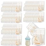 Gcffom 60 Beutel Muttermilchbeutel, 250ml BPA-freie Muttermilch Aufbewahrung Bag, Muttermilch Aufbewahrungsbeutel, Doppelreißverschluss Muttermilch Gefrierbeutel, Breast Milk Storage Bags