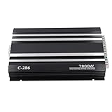 SASKATE Auto-Verstärker, 7800 W, 4 Kanäle, Klasse AB, Reine Bass-Endstufe aus Aluminiumlegierung, C-286 Auto-4-Kanal-Leistungsverstärker, Auto-Stereo-Verstärker für DC 12 V, LKW, Boot,