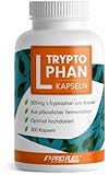 L-Tryptophan hochdosiert - 300 L-Tryptophan Kapseln vegan - 500mg L-Tryptophan je Kapsel - 10 Monate Reichweite - aus pflanzlicher Fermentation - laborgeprüft, ohne unerwünschte Zusätze