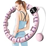 Smart Fitnessreifen Hula Hoop Reifen für Erwachsene, Intelligente Hula Fitnessreifen mit Verstellbaren Knoten, zu Hause Fettverbrennende von Frauen und Männern für Bauch Fitness Massage…