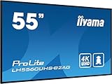 iiyama Prolite LH5560UHS-B2AG 139cm 54.6' Digital Signage Display VA LED Panel 4K UHD HDMI Audio-Out USB2.0 RS-232c RJ45 Mediaplayer Android 11 OS WiFi 24/7 schwarz