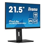iiyama Prolite XUB2292HSU-B6 54,6cm 21,5' IPS LED-Monitor Full-HD 100Hz HDMI DP USB3.2 Höhenverstellung Pivot FreeSync schwarz