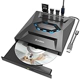 SUIDEK Externes CD DVD Laufwerk für Laptop, USB-C CD Player, tragbarer CD DVD +/-RW-ROM-Brenner mit SD-Kartenleser, USB 3.0 Typ-C-Hub, kompatibel mit Laptop, PC, Windows Linux