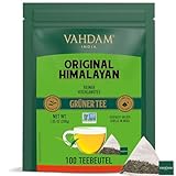 VAHDAM, Grüner Tee Von Himalaya (100 Pyramiden Teebeutel) | 100% Reiner & Aromatischer | Natürliche Grüntee Loses Blatt | Frisch & Direkt Von Der Quelle In Indien, Heiß Oder Eisgekühlt Aufbrühen