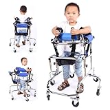 ZHNANDAMAI Gehhilfen Für Behinderte Menschen, Höhenverstellbar Kinder-Rehabilitations-Rollator-Walker-Antrieb, Robuste, Aluminiumlegierung 6 Räder Kindermobilitäts-Gehhilfen mit Sitz