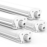 JESLED - 4er Pack LED Feuchtraumleuchte 120cm IP65-30W 5200 Lumen - 4000K Neutralweiß - Verknüpfbar - Kellerleuchte, Nassraumleuchte - Feuchtraum Wannenleuchte