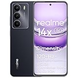 realme 14x 5G-Smartphone, 16 GB Dynamic RAM, 128 GB ROM, augenschonendes 120-Hz-Display, 50-MP-Kamera, 5000-mAh-Akku, Stoßfestigkeit in Militärqualität, Octa-Core, Schwarz (ohne Adapter)