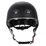 Toyvian Skatehelm Schwarz Robuster Schutzhelm mit Belüftung für Skateboard Fahrrad Roller Balance Bike Stoßfester Fahrradhelm für Jungen Mädchen