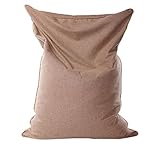 BotYcht Sitzsack Bezug(Ohne Füllung), Waschbar Premium Leinen-Stoff Sitzsackhüllen Sitzsäcke Stuhlbezug für Wohnzimmer Schlafzimmer Balkon,Light Brown,110x140cm