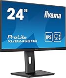 Iiyama Prolite XUB2493HS-B5 60,5cm (23,8') IPS LED-Monitor Full-HD (HDMI, DisplayPort) Ultra-Slim-Line, Höhenverstellung, Pivot, schwarz