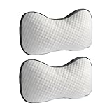 Home4You Kontur Kopfkissen 2er Set Bettkissen Schlafkissen - 60x36 cm - Polyester - Weiß - Viscoelastisch - Atmungsaktiv