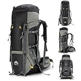 Night Cat Wanderrucksack 90L Rucksack Trekkingrucksack Reiserucksack Herren Damen Atmungsaktiv für Camping Trekking Mountainering Klettern Fahrradreisen