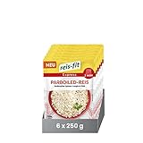 reis-fit Express Parboiled-Reis 6x250g, vegan & glutenfrei - leckerer Reis für Mikrowelle oder Pfanne - 2-Minuten-Reis