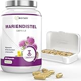 Mariendistel 240 Kapseln | Hochdosiertes 80% Silymarin Extrakt | 8 Monatsvorrat | inklusive Pillenbox | Mit Artischocken und Löwenzahn | 100% Vegan | hohe Bioverfügbarkeit
