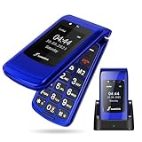 SweetLink F2PLUS Seniorenhandy Klapphandy ohne Vertrag mit großen Tasten Handy, GSM Flip Mobiltelefon mit Ladestation, SOS Notruffunktion, 1000mAh Akku, Taschenlampe, FM-Radio, 2,4 Zoll Farbdisplay