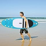 Stand up Paddle Board for Adults Aufblasbares Surfbrett 240 * 76 * 10cm Paddel einstellbare Länge 1.6-2.1m Komplettes Zubehör für Jugendliche & Erwachsene Viel Spaß in Ozeanen Seen und Flüssen