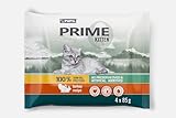 Prime JUNIOR Nassfutter Fleischstücke in Souce für Junge Katzen, Alleinfuttermittel für Kätzchen, trächtige und säugende Katzen mit Truthahn und Kaninchen 9 STK x (4x85g)