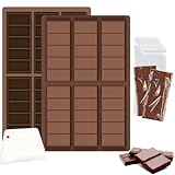 Schokoladenform Silikon, 2 Stück Tief Schokoladentafel Form, Schokoladenform Silikon Dubai, Silikonform Schokolade für Schokolade Praline Süßigkeiten (2 x Langer Streifen)