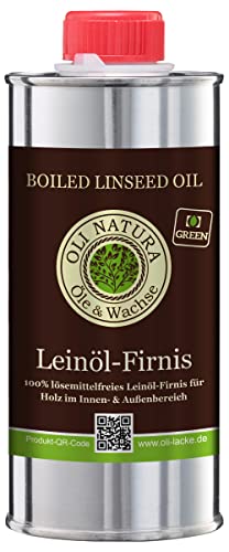 OLI-NATURA Leinöl-Firnis, biologischer Holzschutz, lebensmittelecht-zertifiziert, 0.25L, farblos - natur