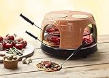 Emerio Pizzaofen, PIZZARETTE das Original, handgemachte Terracotta Tonhaube, patentiertes Design, für Mini-Pizza, echter Familien-Spaß für 8 Personen, PO-116124.1, Pink