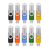 Intenso Basic Line 10x 16 GB USB-Sticks USB 2.0 mit praktischen Beschriftungsetiketten, Gelb, Grün, Schwarz, Blau + Orange, mit silbernem Metallbügel, 10er Pack