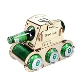 ZELAITE Personalisierter Flaschenträger im Tank-Design aus Holz – Bier Geschenke für Männer, Einzigartiges Geschenk für Männer zum 30, 40. & 50. Geburtstag，Flaschenträger Holz (A)
