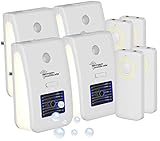 newgen medicals LED-Nachtlicht Kinder: 4er-Set 2in1-Ionisator-Luftreiniger & Nachtlicht, Fernbedienung, Timer (Nachtlichter Babies, Ozonator, Zeitschaltuhr)