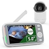 TakTark Babyphone mit Kamera, 5'' Babyfon mit Kamera 720P HD Video Baby Monitor with Camera mit Rotation Pan-Tilt 300° Kamera Babyphone mit VOX, Gegensprechfunktion, Nachtsicht, Temperaturüberwachung