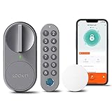 Lockin Smartes Türschloss G30 mit Keypad Pro, WLAN & App-Steuerung, Auto-Lock, Alexa- & Google-kompatibel, keyless Entry elektronisches türschloss, Fingerprint, Zutrittscode, Grau